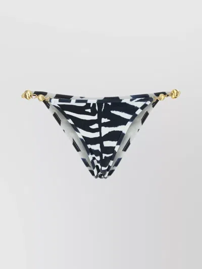 Reina Olga Pretend Stretch Nylon Splash Bikini Bottom In Black