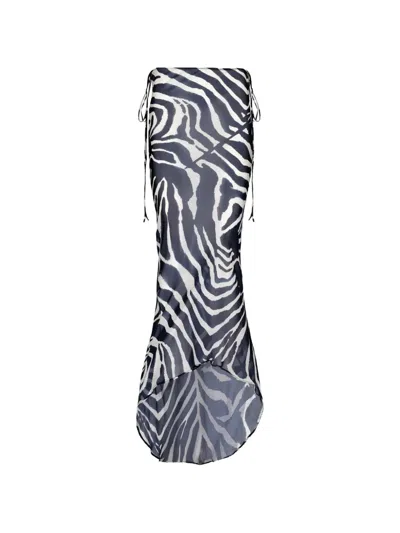 Reina Olga Sirenusa Zebra-print Skirt In Black