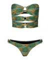 Reina Olga Multicolor Polyamide Bikini In Green