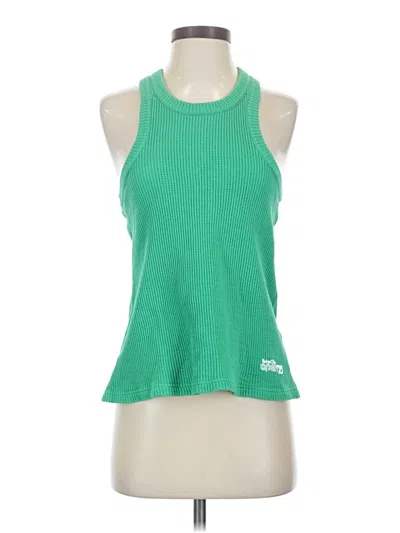 Pre-owned Reina Olga Sleeveless Top Green Halter Neckline Tops