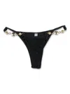 Reina Olga Halter Triangle High-cut Gold Embellishments In Black