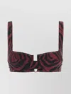 Reina Olga Printed Stretch Nylon Brigitte Bikini Top In Black