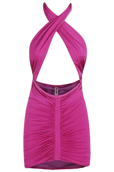 Reina Olga Stallion Mini Dress In Purple