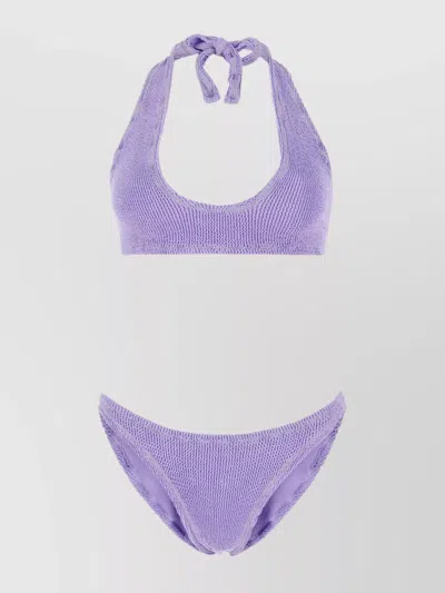 Reina Olga Stretch Nylon Pilou Set Bikini In Lilac