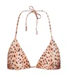 Reina Olga Susan Cheetah-print Bikini Top In Beige