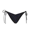 Reina Olga Susan Embellished Bikini Bottoms In Blk Multi