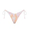 Reina Olga Susan Embellished Bikini Bottoms In Marble Sparkle