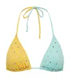 Reina Olga Susan Embellished Bikini Top In 3 Tone Sparkle
