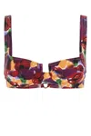 Reina Olga Printed Stretch Nylon Brigitte Bikini Top In Printed