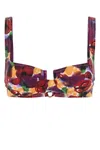 Reina Olga Printed Stretch Nylon Brigitte Bikini Top In Printed