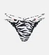 Reina Olga Theresa Zebra-print Bikini Bottoms In Black White Zebra