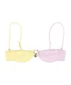 Reina Olga Adjustable Straps Color-block Tie-side Bikini In Pink