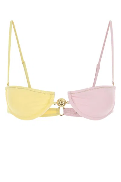 REINA OLGA TWO-TONE STRETCH NYLON HOMMOND BIKINI TOP