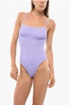 Reina Olga Wave Motif Agatha One Piece Swimsuit In Burgundy
