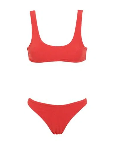Reina Olga Woman Bikini Tomato Red Size 3 Polyamide, Elastane