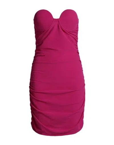 Reina Olga Woman Mini Dress Fuchsia Size 3 Polyamide, Elastane In Purple