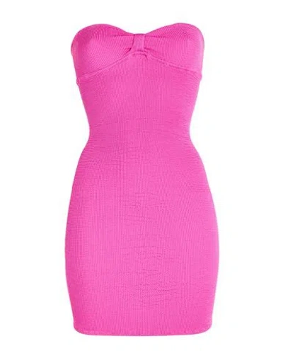 Reina Olga Woman Mini Dress Magenta Size Onesize Polyamide, Elastane In Pink