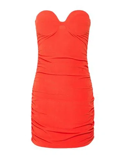 Reina Olga Woman Mini Dress Tomato Red Size 3 Polyamide, Elastane
