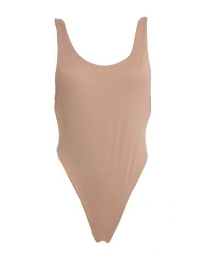 Reina Olga Woman One-piece Swimsuit Light Brown Size 2 Polyamide, Elastane In Beige