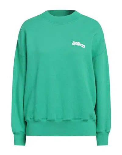 Reina Olga Woman Sweatshirt Green Size S/m Cotton