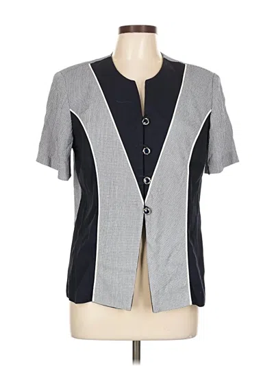 Pre-owned Reina Short Sleeve Blouse In Gray