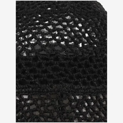 Reinhard Plank Cuffia Cellulose Mesh Bucket Hat In Black