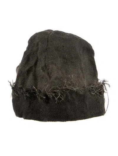 Pre-owned Reinhard Plank Rustic Raffia Beanie Cap In Gray