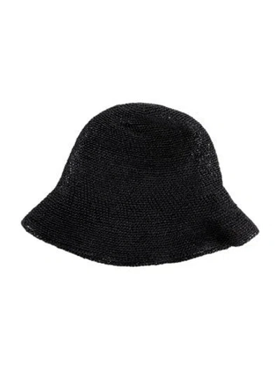 Pre-owned Reinhard Plank Straw Bucket Hat In Black