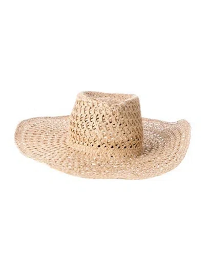 Pre-owned Reinhard Plank Wide Brim Straw Sun Hat In Neutral