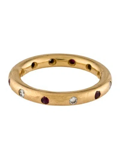 Pre-owned Reinstein Ross 20k Ruby & Diamond Band In Multi