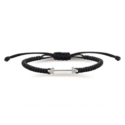 Reis Jewellery Dumbell Rope Men Bracelet - White In Black