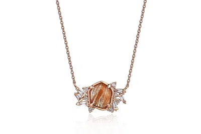Reis Jewellery Pink / Rose Gold Arte Quartz Diamond Rose Gold Women Necklace