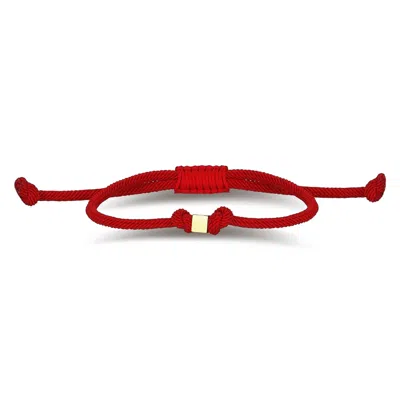Reis Jewellery Single Cube Rope Men Bracelet - Gold In Red