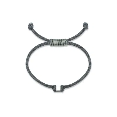 Reis Jewellery Single Cube Rope Men Bracelet - White In Silver