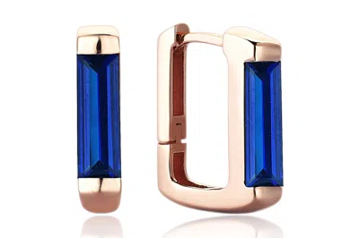 Reis Jewellery Women's Blue / Rose Gold Sapphire Line Earring In Multi