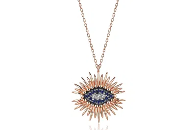 Reis Jewellery Women's Blue / Rose Gold The Eye Sapphire Diamond Necklace