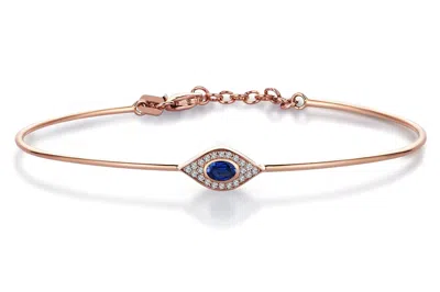 Reis Jewellery Women's Blue / Rose Gold Ubuntu Eye Bangle In Multi