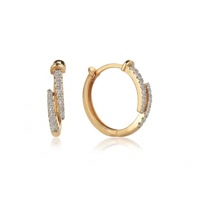 Reis Jewellery Women's Claw White Earrings - Yellow Gold
