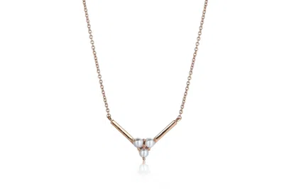 Reis Jewellery Women's Corner Triple Pearl Necklace / Rose Gold
