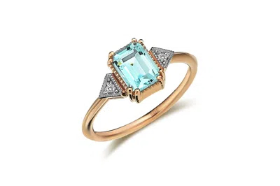 Reis Jewellery Women's Gala Aquamarine - Rose Gold