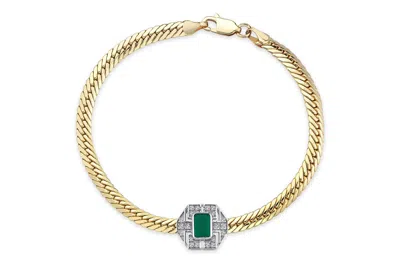 Reis Jewellery Women's Gold Arte Emerald Bracelet