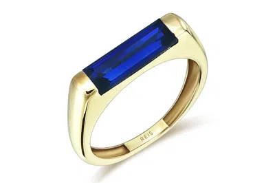 Reis Jewellery Women's Gold / Blue Sapphire Line Ring In Multi