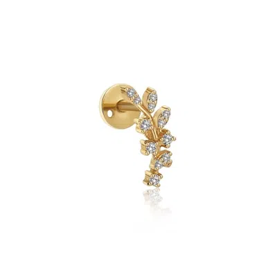 Reis Jewellery Women's Gold Leaf Diamond Piercing