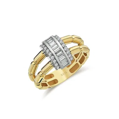 Reis Jewellery Women's Gold / Yellow Cybele Dia Ring - Yellow Gold In White
