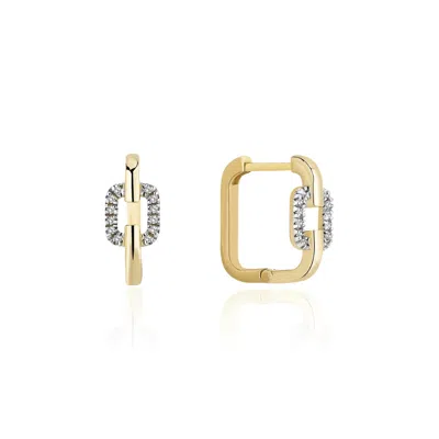 Reis Jewellery Women's Gold / Yellow Mini Square Dia Earrings
