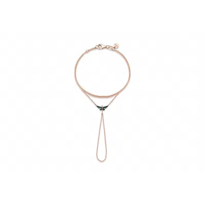 Reis Jewellery Women's Green Flight Hand Chain - Rose Gold