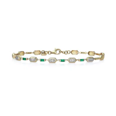 Reis Jewellery Women's Green Glow Bracelet - Yellow Gold In Multi