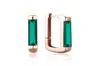 Reis Jewellery Women's Green / Rose Gold Emerald Line Earring