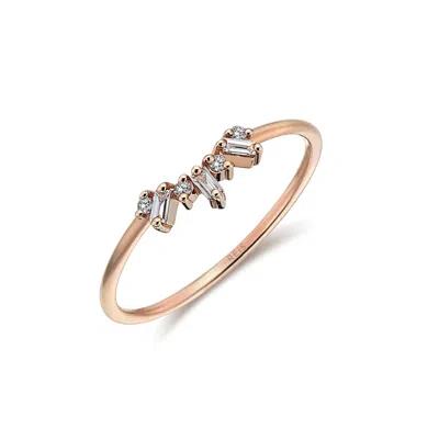 Reis Jewellery Women's Havva Uc Baguettes Ring - Rose Gold
