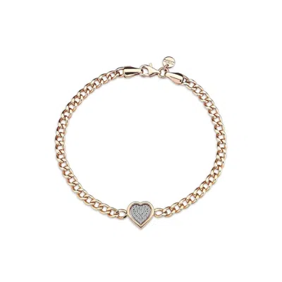 Reis Jewellery Women's Heart Chain Brown - Rose Gold